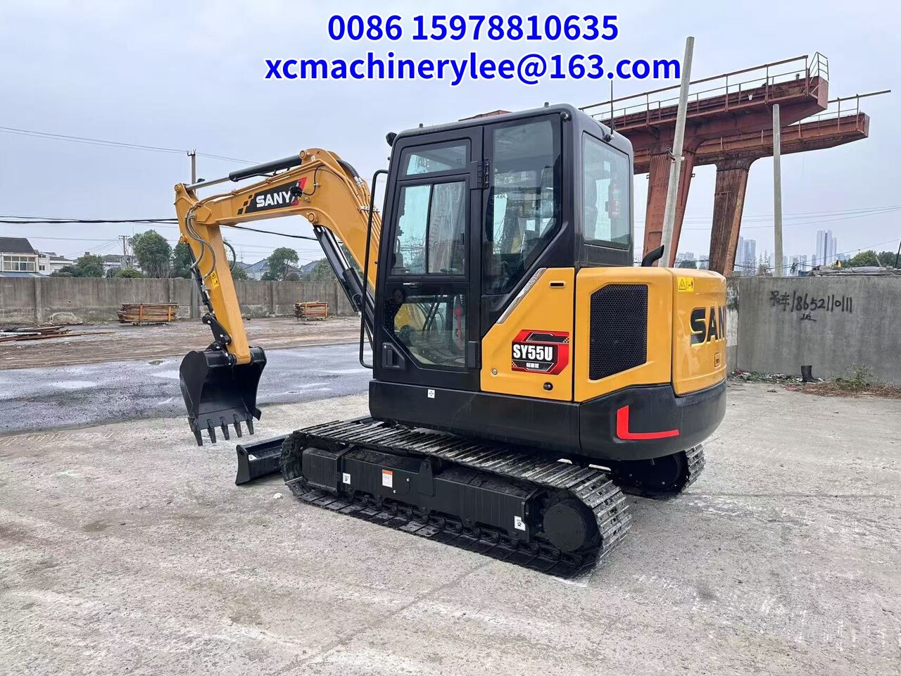 2024 Sany SY55U mini excavator, rear three-quarter view 2024 Sany SY55U mini excavator, rear three-quarter view