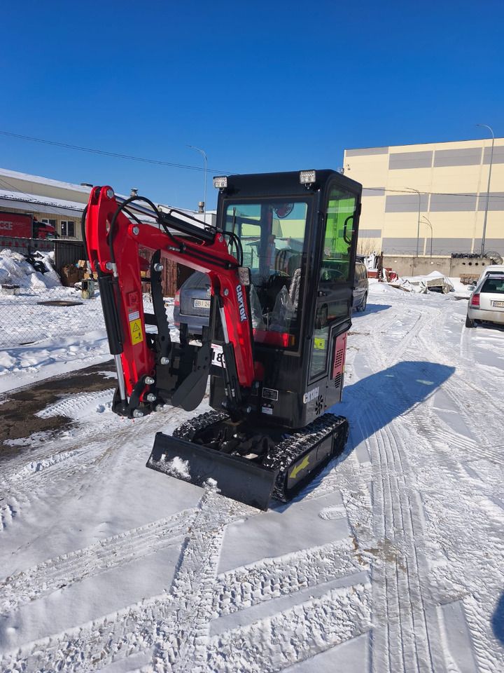 2025 Captok CK13S mini excavator, front three-quarter view