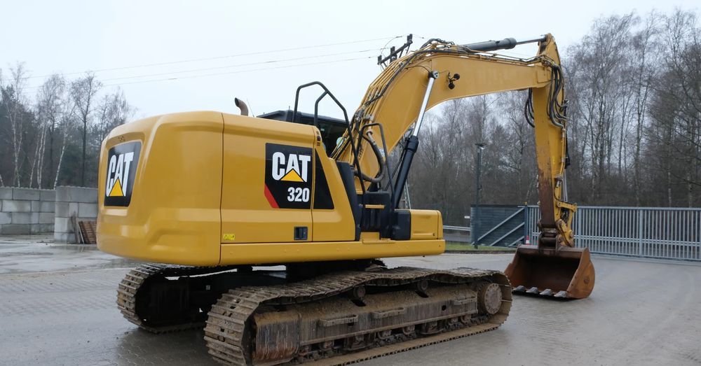 2019 Caterpillar 320 crawler excavator, rear three-quarter view 2019 Caterpillar 320 crawler excavator, rear three-quarter view