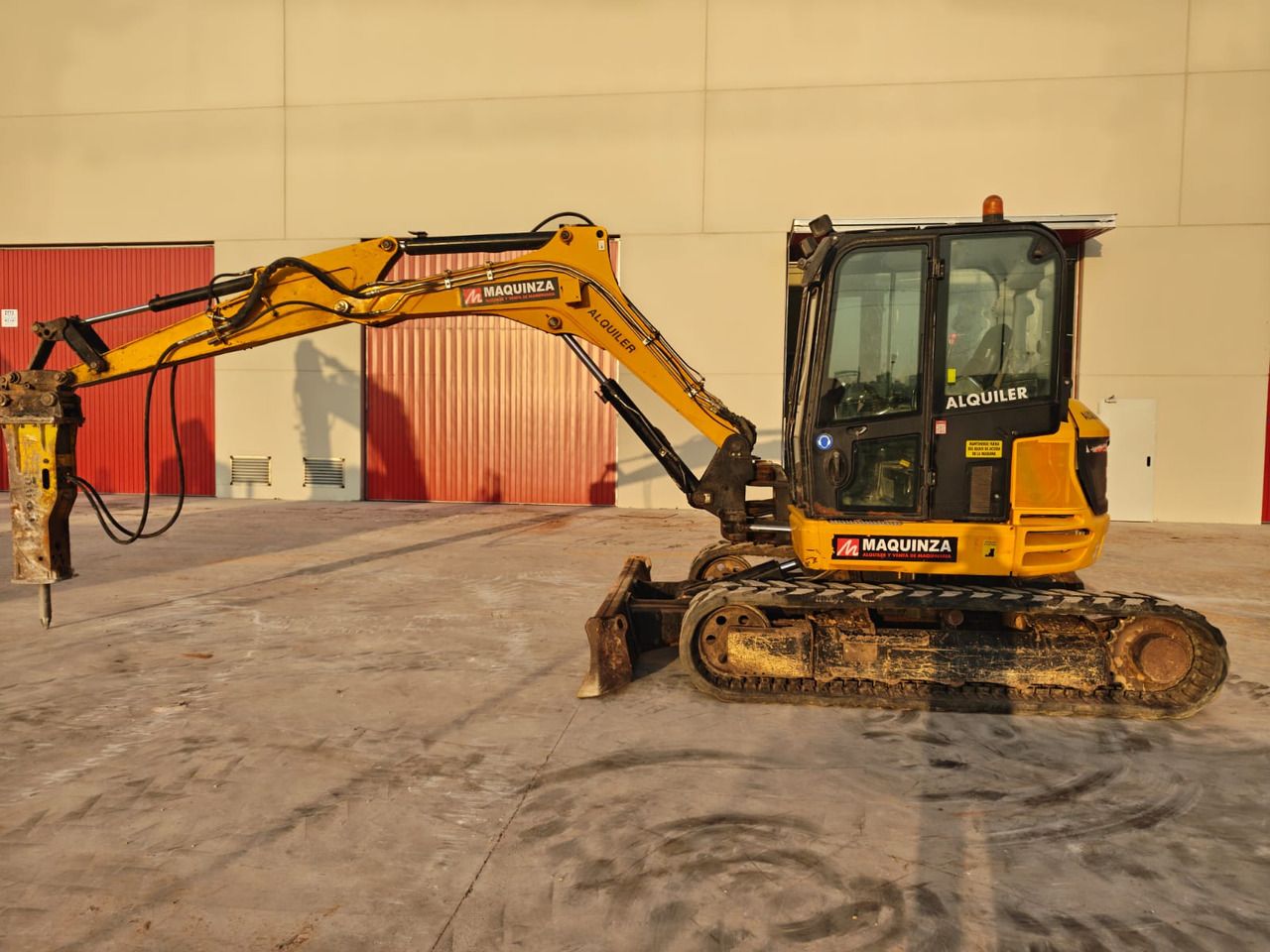 2019 JCB 85Z mini excavator side view with hydraulic breaker