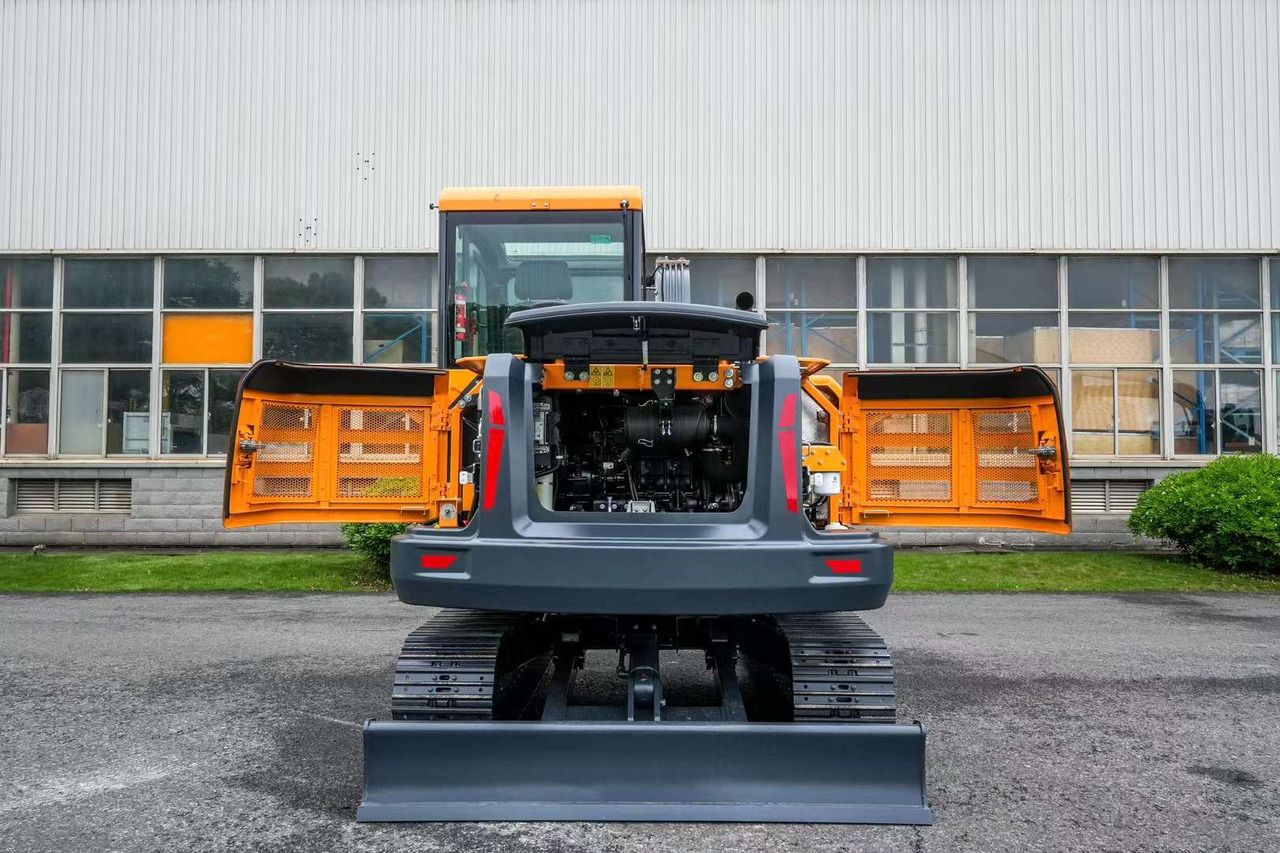 2026 Hyundai HG60 mini excavator rear view with engine compartment open 2026 Hyundai HG60 mini excavator rear view with engine compartment open