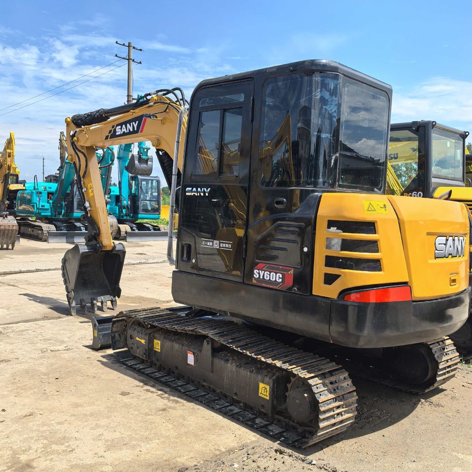 2023 Sany SY60C mini excavator, rear three-quarter view 2023 Sany SY60C mini excavator, rear three-quarter view