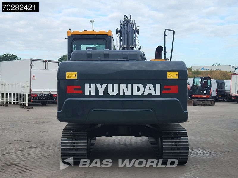 Rear view of a 2025 Hyundai HX130 N crawler excavator Rear view of a 2025 Hyundai HX130 N crawler excavator