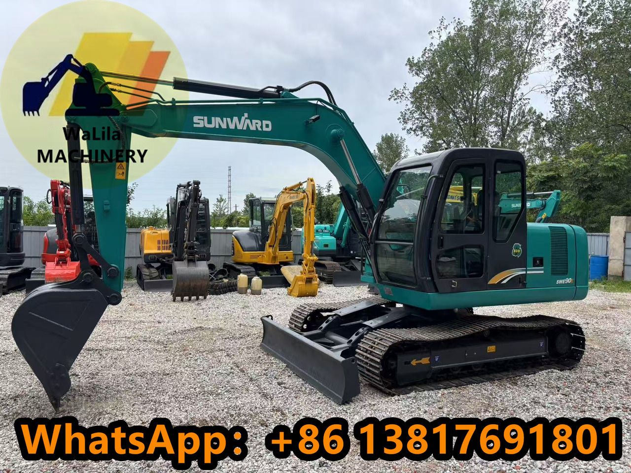 2023 Sunward SWE90 mini excavator, side view