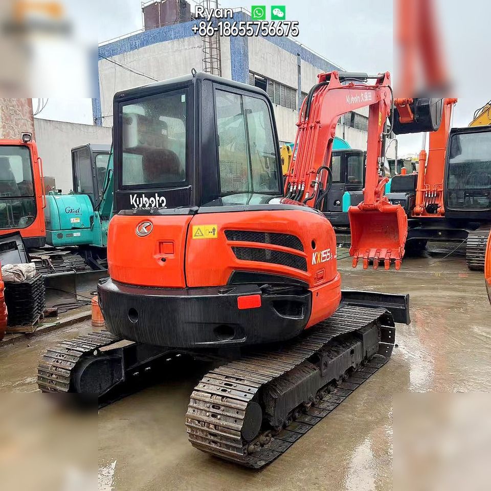 2019 Kubota KX155-5 mini excavator, rear three-quarter view 2019 Kubota KX155-5 mini excavator, rear three-quarter view