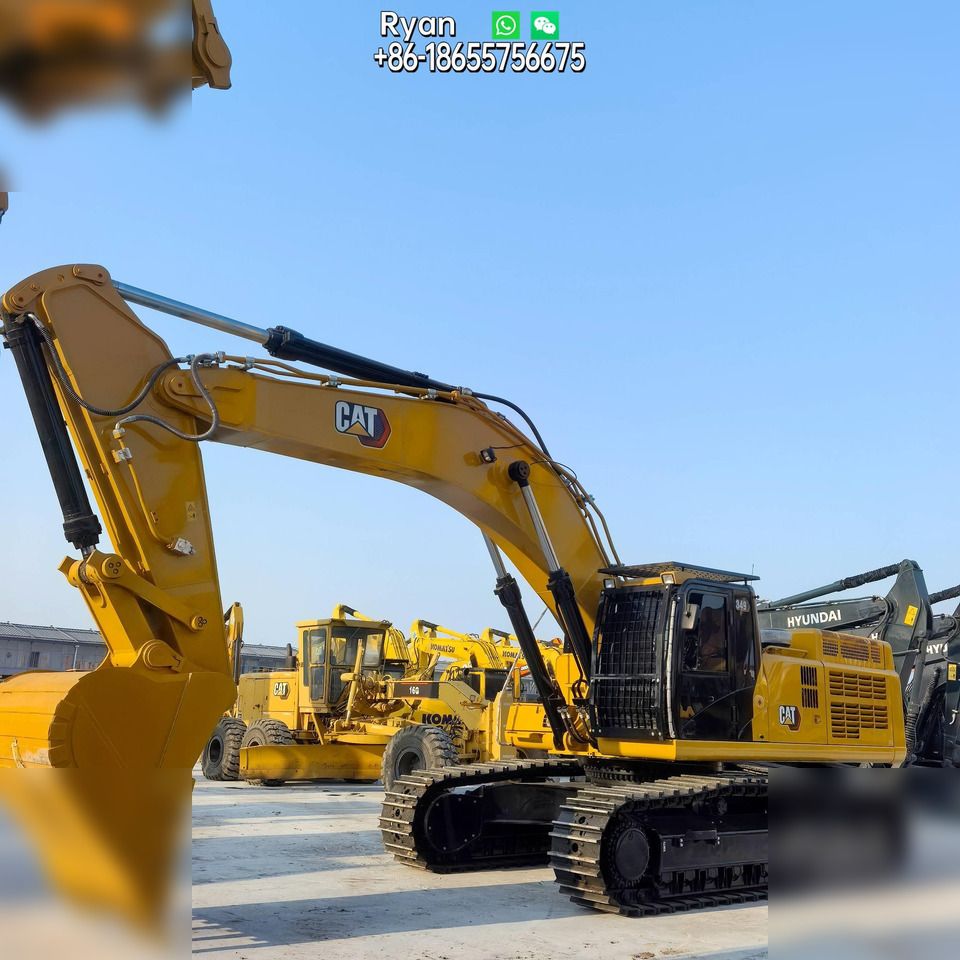 2019 Caterpillar 349D2 crawler excavator, side profile view