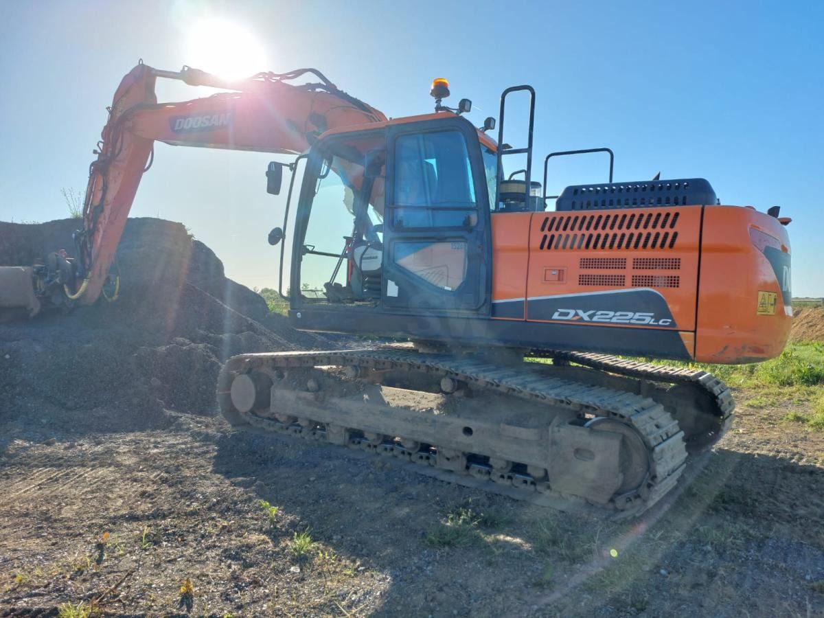 2021 Doosan DX225LC-5 crawler excavator, side view