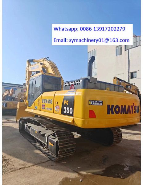 2024 Komatsu PC350 crawler excavator, rear three-quarter view