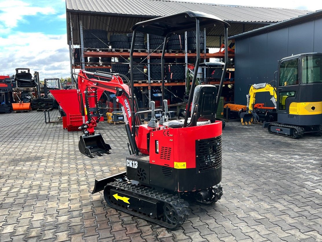 2025 Captok CK13 mini excavator, rear three-quarter view