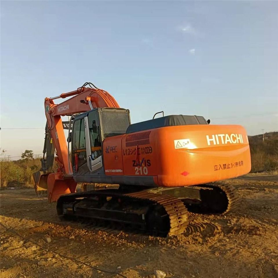 2023 Hitachi Zaxis 210 crawler excavator, rear three-quarter view 2023 Hitachi Zaxis 210 crawler excavator, rear three-quarter view