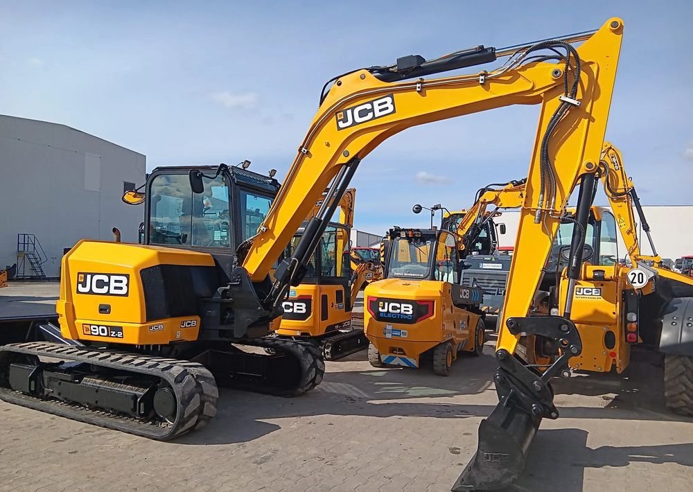 2022 JCB 90Z-2 crawler excavator, rear three-quarter view