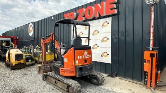 2017 Hitachi ZX26U-5 mini excavator, rear three-quarter view