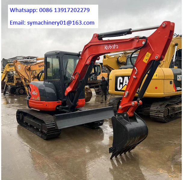2021 Kubota U55-5 mini excavator, front three-quarter view 2021 Kubota U55-5 mini excavator, front three-quarter view