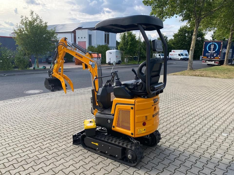 2026 Berger Kraus BK1300JSR mini excavator, rear three-quarter view