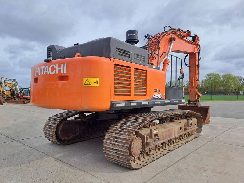 2018 Hitachi Zaxis 490LCH crawler excavator, rear three-quarter view