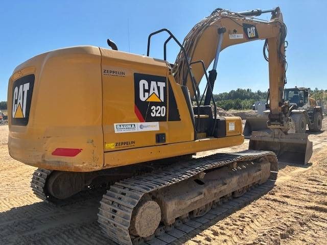 2019 Caterpillar 320-07 crawler excavator, rear three-quarter view 2019 Caterpillar 320-07 crawler excavator, rear three-quarter view