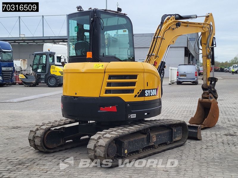 2020 Sany SY50U mini excavator, rear view