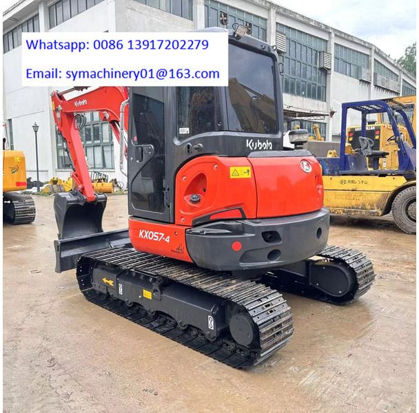 2023 Kubota KX057-4 mini excavator, front three-quarter view 2023 Kubota KX057-4 mini excavator, front three-quarter view