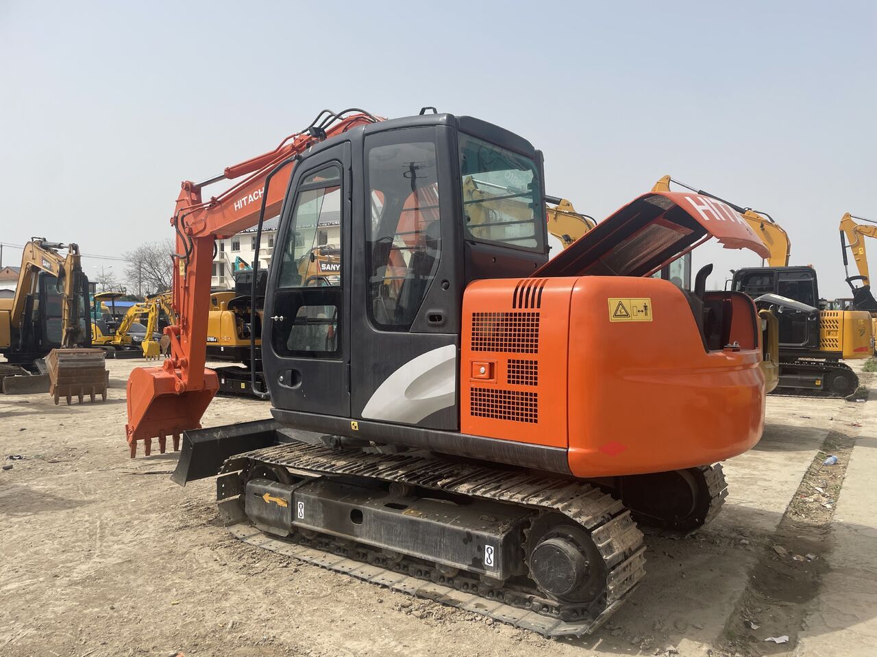 2024 Hitachi ZX70 crawler excavator, rear three-quarter view