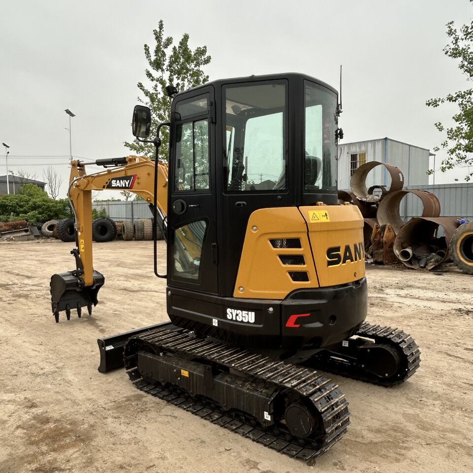 2026 Sany SY35U mini excavator, rear three-quarter view 2026 Sany SY35U mini excavator, rear three-quarter view