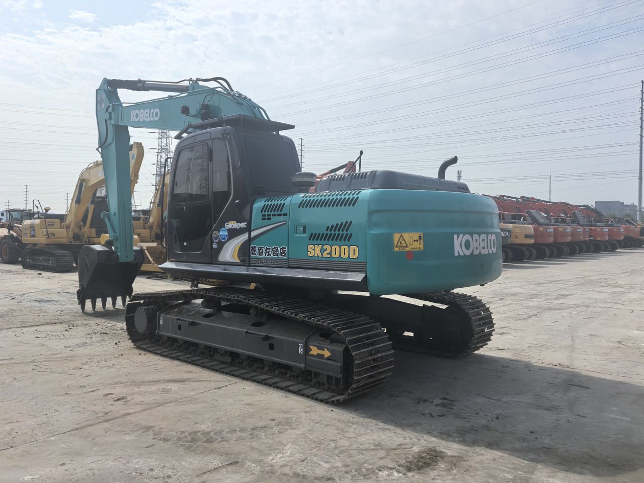 2022 Kobelco SK200D crawler excavator, rear three-quarter view