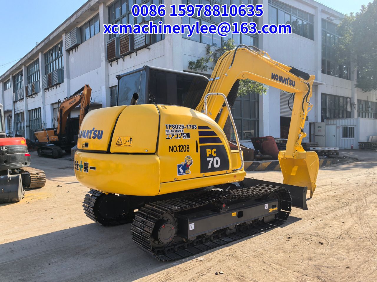 2024 Komatsu PC70 crawler excavator, rear three-quarter view