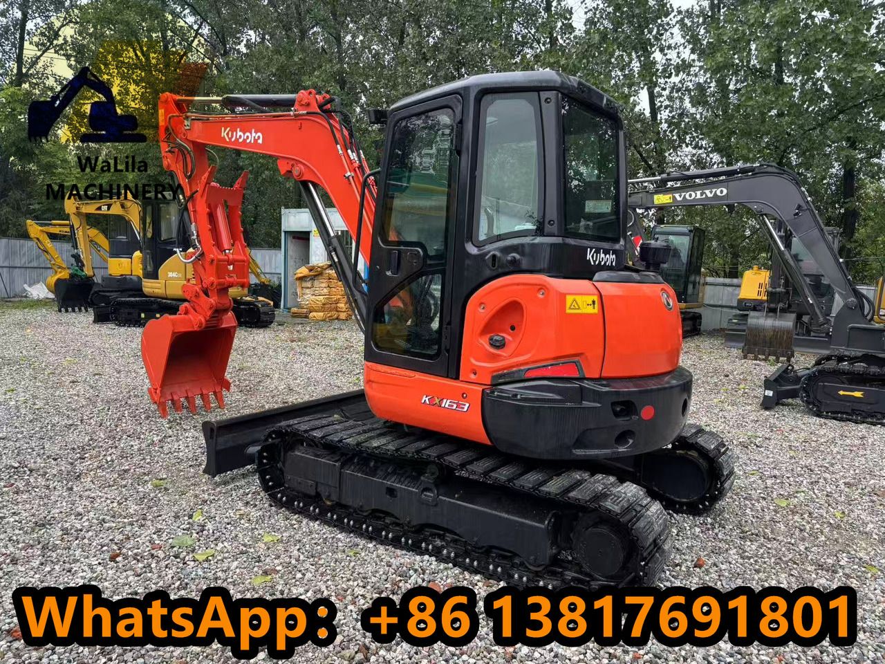 2023 Kubota KX163-5 mini excavator, three-quarter front view