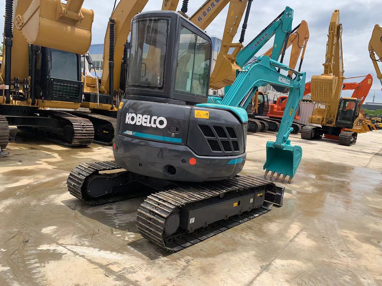 2022 Kobelco SK55SR crawler excavator, rear three-quarter view