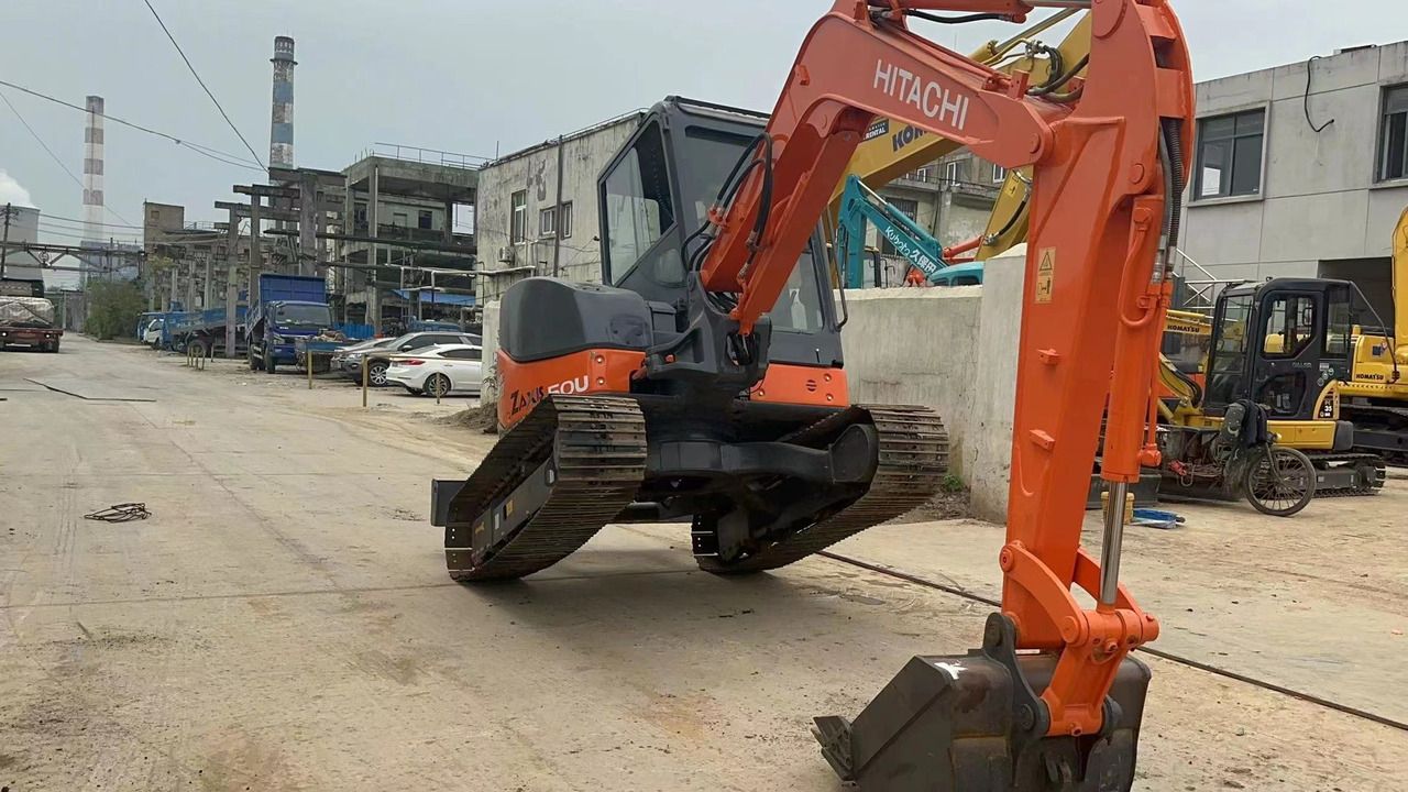 2016 Hitachi Zaxis 50U mini excavator, rear three-quarter view
