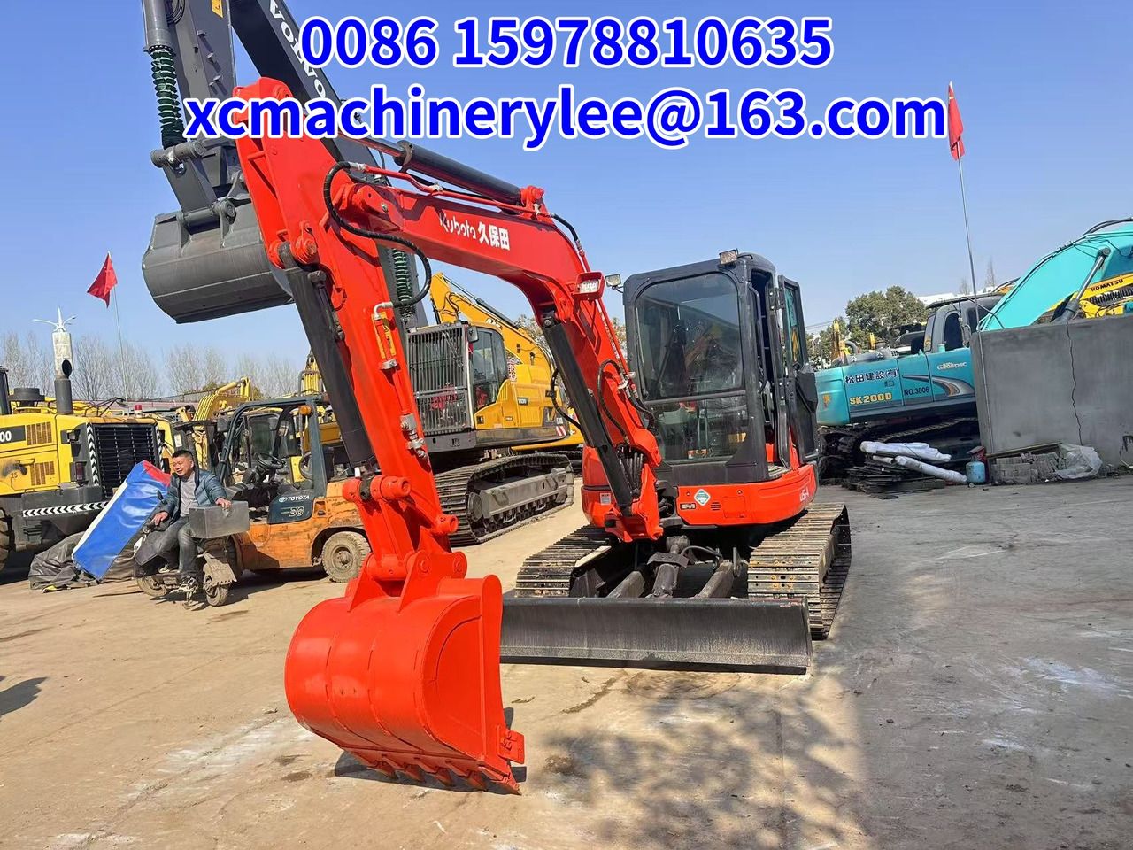 2023 Kubota 55U mini excavator, front three-quarter view 2023 Kubota 55U mini excavator, front three-quarter view