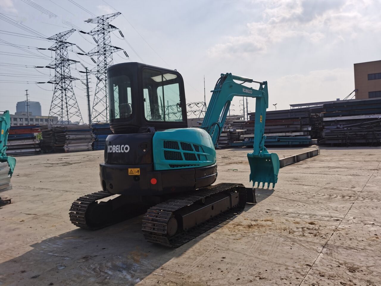 2019 Kobelco SK55SR mini excavator, rear three-quarter view