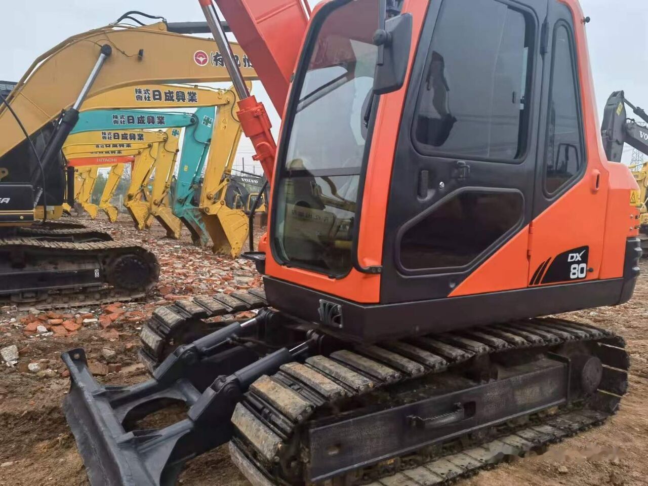 2021 Doosan DX80 crawler excavator, side view 2021 Doosan DX80 crawler excavator, side view