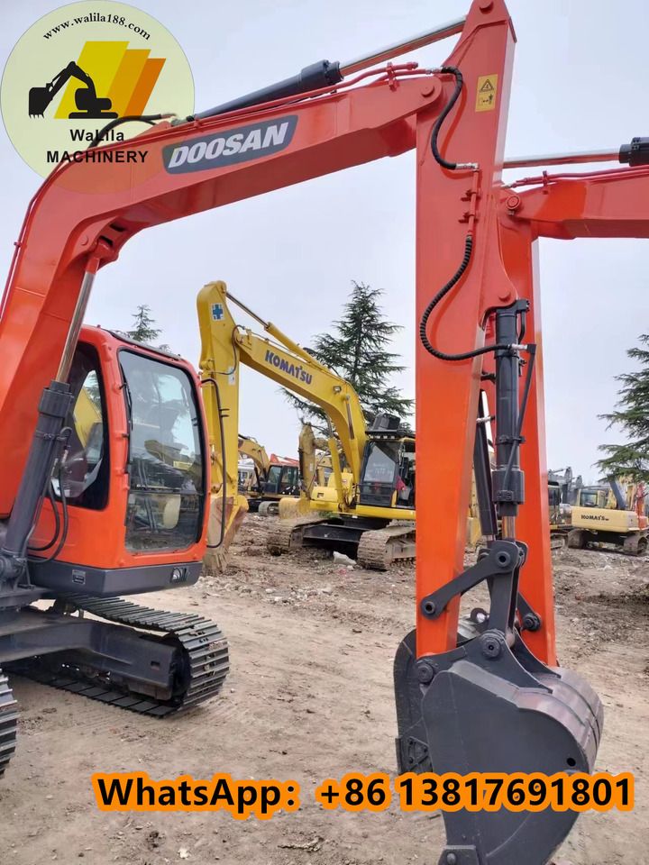 2024 Doosan DX80 mini excavator, close-up view of boom and bucket 2024 Doosan DX80 mini excavator, close-up view of boom and bucket
