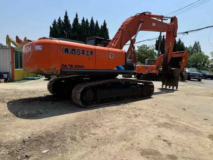 2021 Hitachi ZAXIS 350H crawler excavator, rear three-quarter view 2021 Hitachi ZAXIS 350H crawler excavator, rear three-quarter view