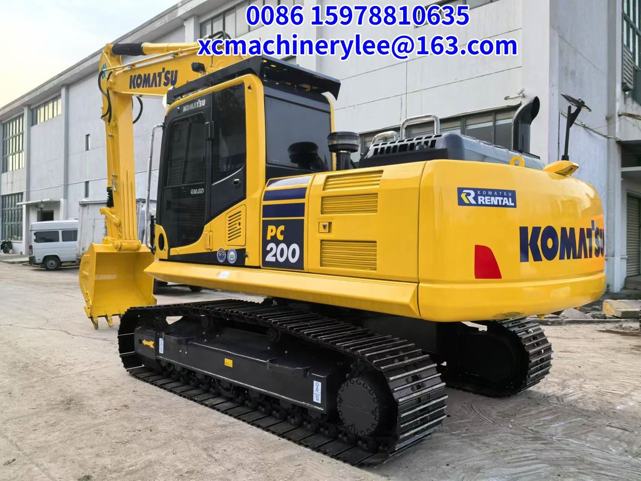 2023 Komatsu PC200 crawler excavator, rear three-quarter view 2023 Komatsu PC200 crawler excavator, rear three-quarter view