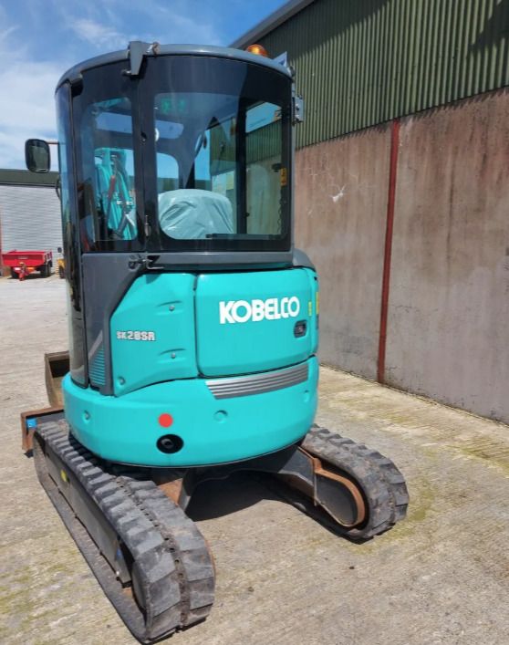 2016 Kobelco SK28SR-6 mini excavator, rear three-quarter view