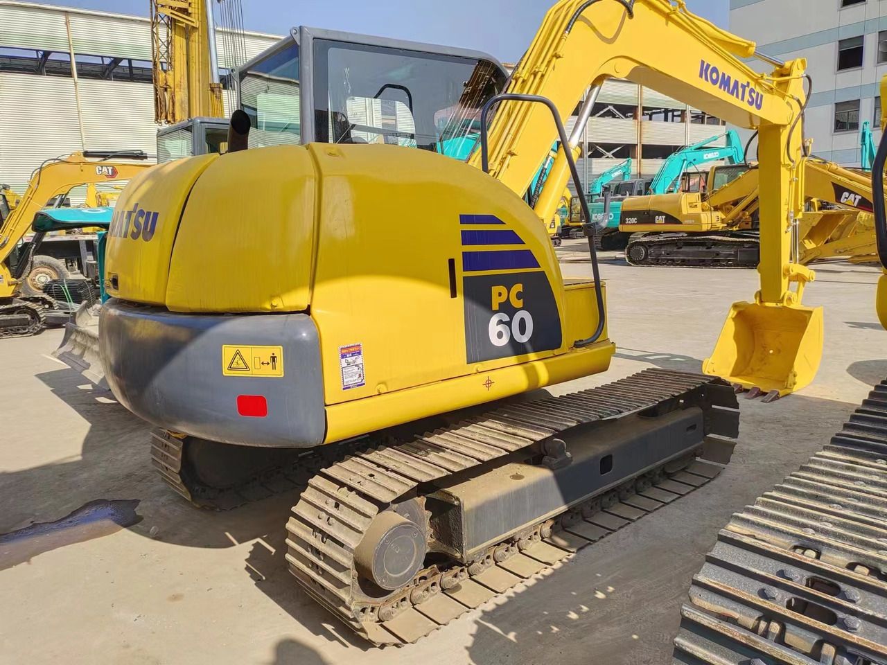 2022 Komatsu PC60-8 mini excavator rear three-quarter view