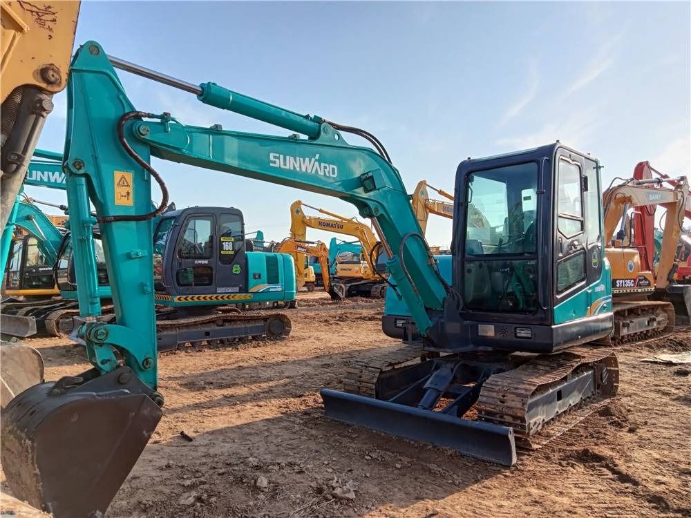 2024 Sunward SWE60E mini excavator, front three-quarter view