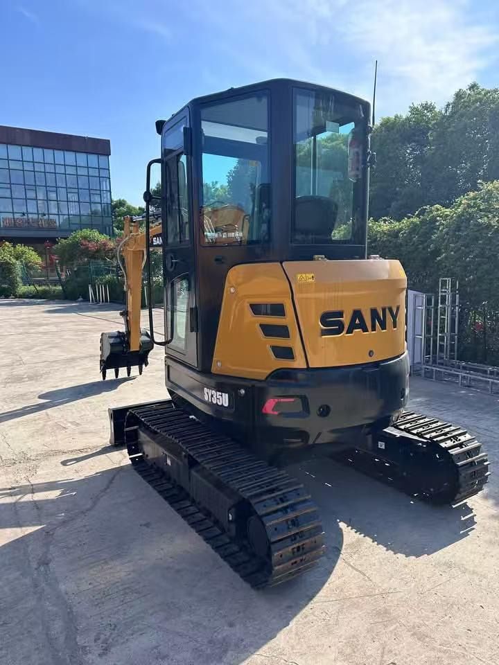 2026 Sany SY35U mini excavator, rear three-quarter view 2026 Sany SY35U mini excavator, rear three-quarter view
