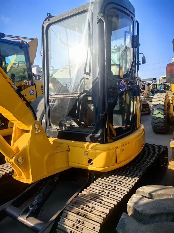 2020 Komatsu PC55MR mini excavator, side view of cab