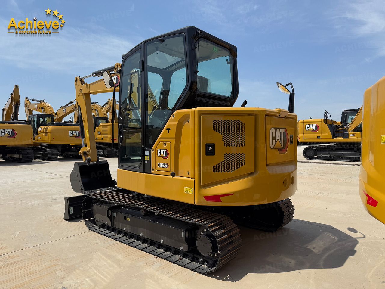 2025 Caterpillar 306.5 crawler excavator, rear three-quarter view 2025 Caterpillar 306.5 crawler excavator, rear three-quarter view