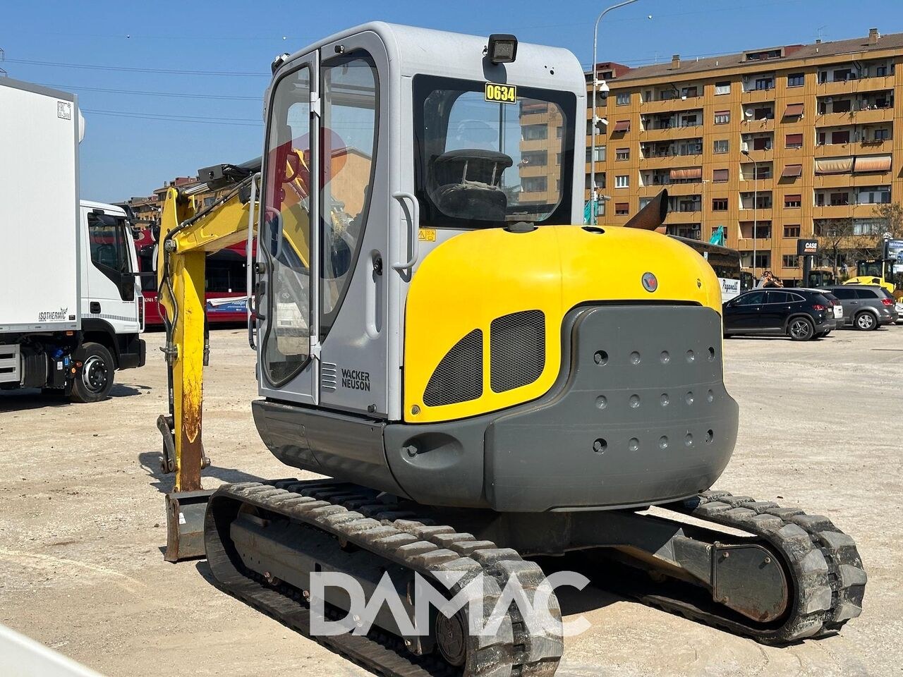 2019 Wacker Neuson EZ53 mini excavator, rear three-quarter view