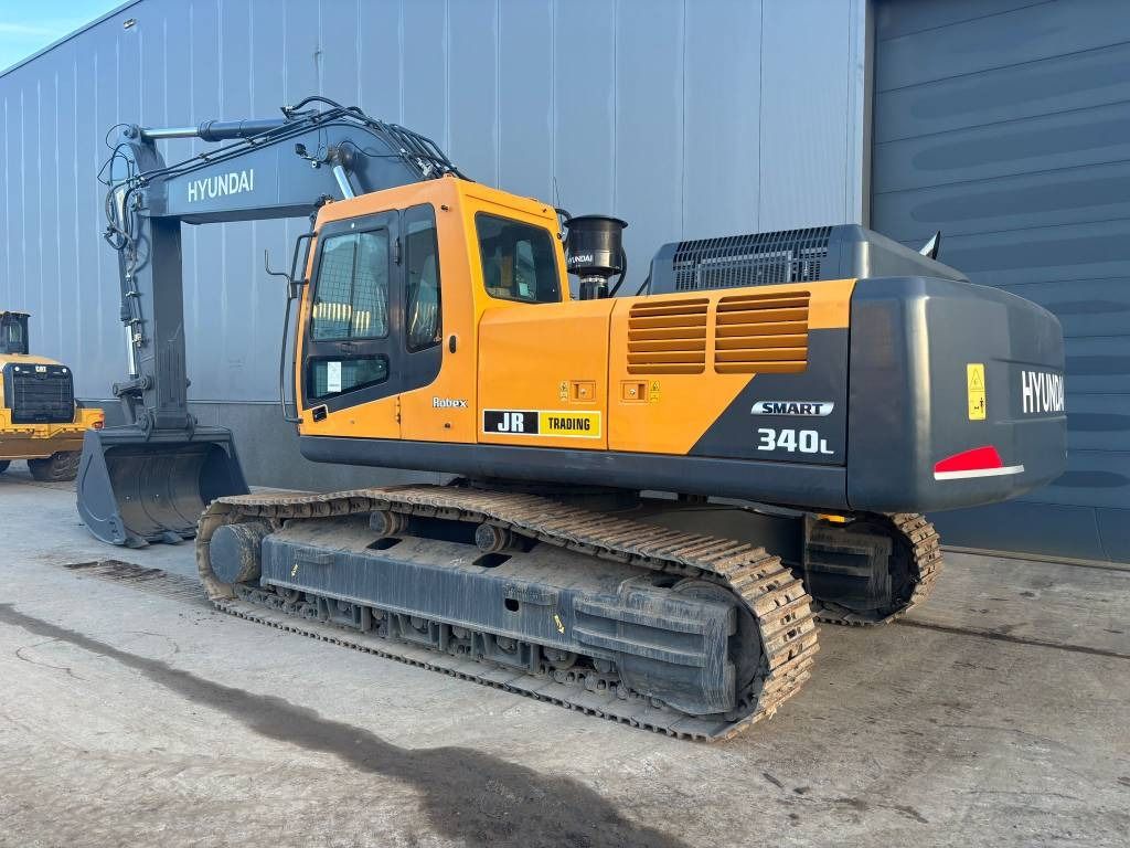 2025 Hyundai 340L crawler excavator, rear three-quarter view 2025 Hyundai 340L crawler excavator, rear three-quarter view