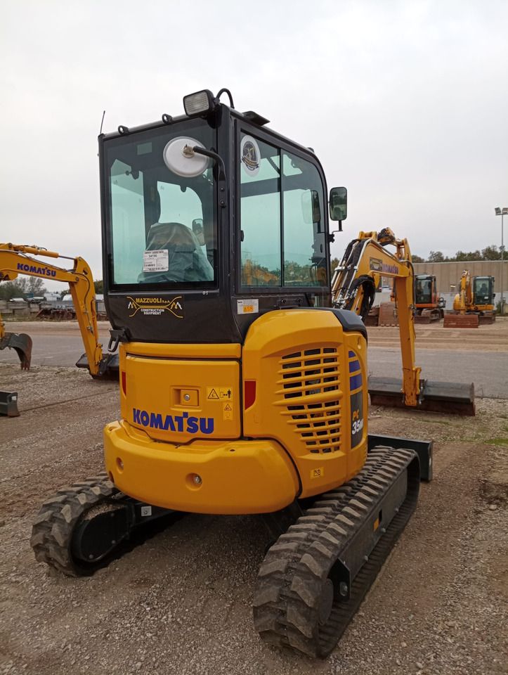 2024 Komatsu PC35MR-5 mini excavator, rear three-quarter view