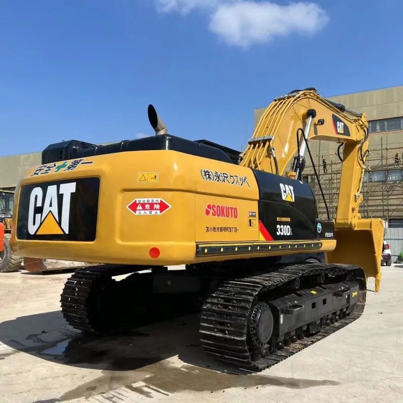 2019 Caterpillar 330D crawler excavator, rear three-quarter view 2019 Caterpillar 330D crawler excavator, rear three-quarter view