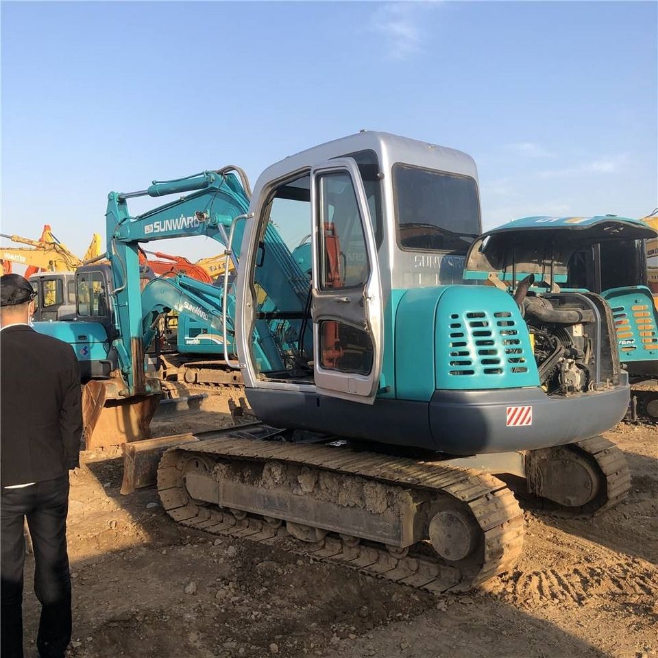2024 Sunward SWE80E mini excavator, rear three-quarter view