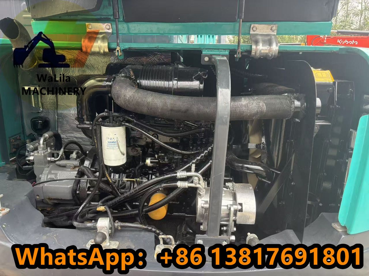 2023 Sunward SWE80E9 mini excavator engine compartment view 2023 Sunward SWE80E9 mini excavator engine compartment view