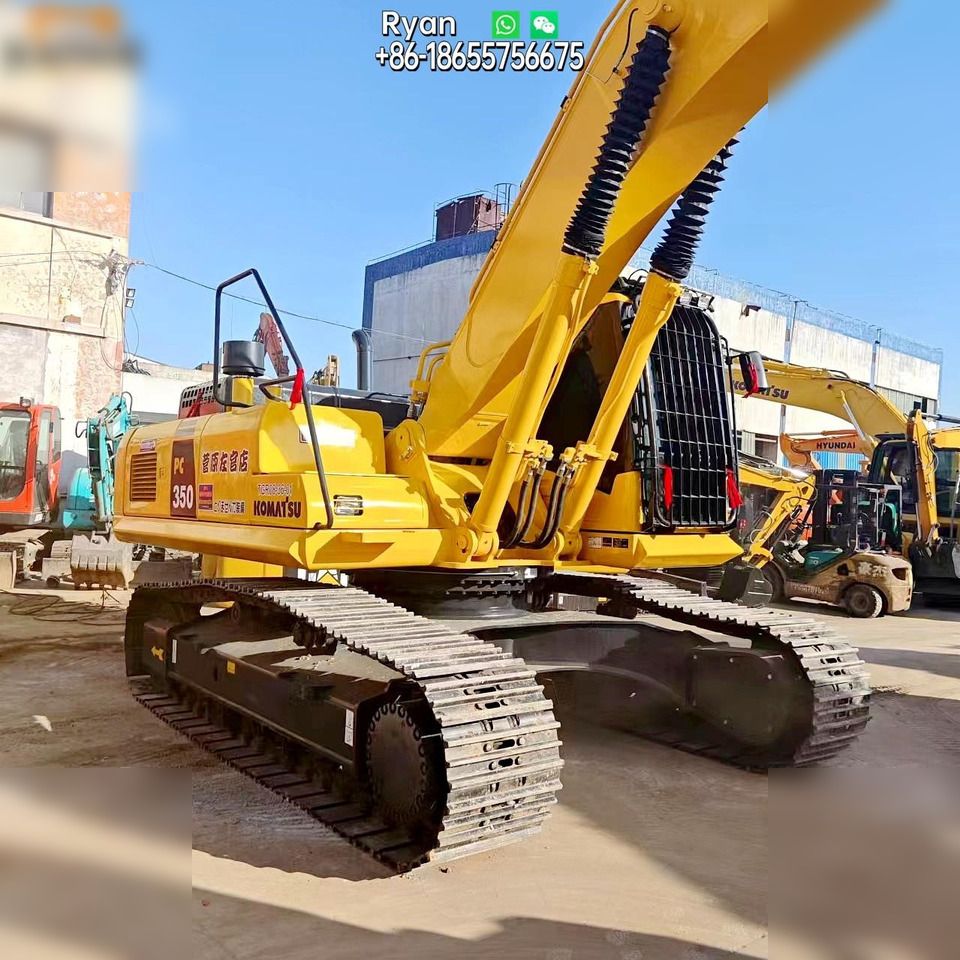2022 Komatsu PC350-7 crawler excavator, rear three-quarter view 2022 Komatsu PC350-7 crawler excavator, rear three-quarter view