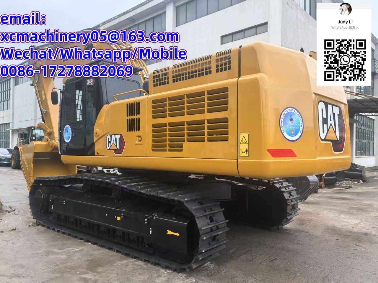 2022 Caterpillar 349D2 crawler excavator, rear three-quarter view 2022 Caterpillar 349D2 crawler excavator, rear three-quarter view