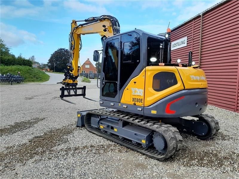 XCMG XE80E crawler excavator, rear three-quarter view XCMG XE80E crawler excavator, rear three-quarter view